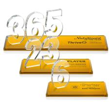 Hutchison Simms Amber Crystal Trophy - Crystal Trophies