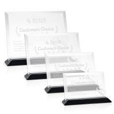 Salgado Starfire/Black (Horiz) Rectangle Crystal Trophy - Crystal Trophies