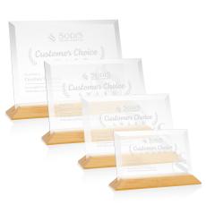 Salgado Starfire/Bamboo (Horiz) Rectangle Wood Trophy - Crystal Trophies