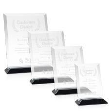 Salgado Starfire/Black (Vert) Rectangle Crystal Trophy - Crystal Trophies