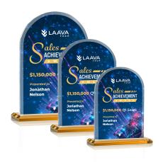 Walters Full Color  Amber Peaks Crystal Trophy - Crystal Trophies