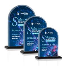 Walters Full Color Black Peaks Crystal Trophy - Crystal Trophies