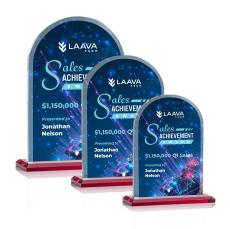 Walters Full Color Red Peaks Crystal Trophy - Custom Trophies