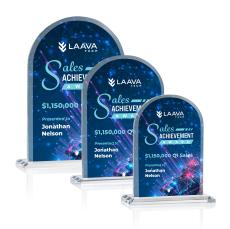 Walters Full Color Clear Peaks Crystal Trophy - Custom Trophies