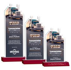 Longhaul Full Color Red Unique Crystal Trophy - Custom Trophies