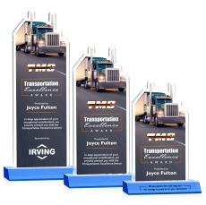 Longhaul Full Color Sky Blue Unique Crystal Trophy - Custom Trophies