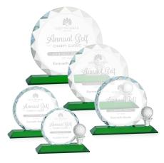 Serna Green Circle Crystal Trophy - Crystal Globe Awards