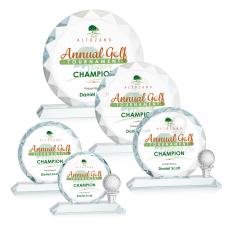 Serna Full Color Clear Circle Crystal Trophy - Crystal Globe Awards