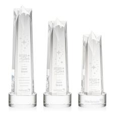 Hurst Star on Round Base - Clear - Crystal Star Trophies