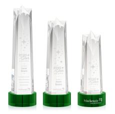 Hurst Star on Round Base - Green - Crystal Star Trophies