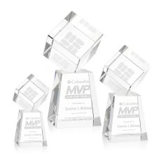 Klein Square / Cube on Medium Base Crystal Trophy - Crystal Trophies