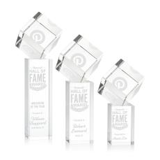 Klein Square / Cube on Yoder Base Crystal Trophy - Crystal Trophies