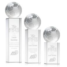 Soccer Ball Globe on Yoder Base Crystal Trophy - Trophies