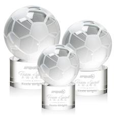 Soccer Ball Globe on Round Base Crystal Trophy - Trophies