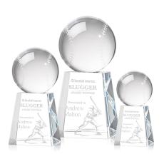 Baseball Globe on Medium Base Crystal Trophy - Baseball Trophies