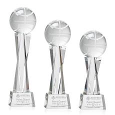 Basketball on Saldana Base Clear Globe Crystal Trophy - Trophies
