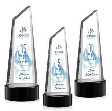 Keene Full Color on Base Black Peaks Crystal Trophy - Crystal Trophies