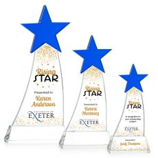 Manolita Full Color Blue/Clear Crystal Trophy - Trophies