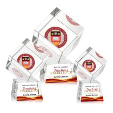 Klein Full Color on Small Base Clear Square / Cube Crystal Trophy - Crystal Trophies