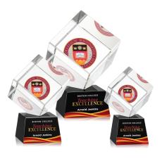 Klein Full Color on Small Base Black Square / Cube Crystal Trophy - Crystal Trophies