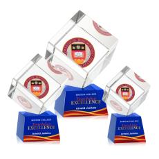 Klein Full Color on Small Base Blue Square / Cube Crystal Trophy - Custom Trophies