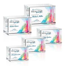 Gibbons Cube Full Color Rectangle Crystal Trophy - Glass Trophies