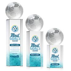 Soccer Ball Full Color Globe on Yoder Crystal Trophy - Trophies