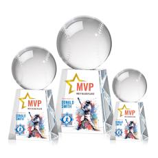 Baseball Full Color Globe on Medium Crystal Trophy - Trophies