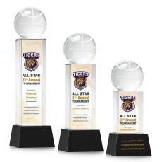 Basketball Full Color on Belcroft Black Globe Crystal Trophy - Trophies