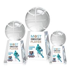 Basketball Full Color Globe on Medium Crystal Trophy - Trophies