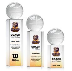 Basketball Full Color Globe on Yoder Crystal Trophy - Trophies