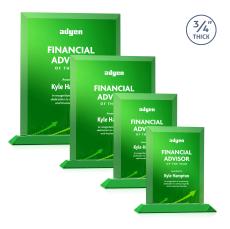 Hinton Full Color Green Rectangle Crystal Trophy - Custom Trophies