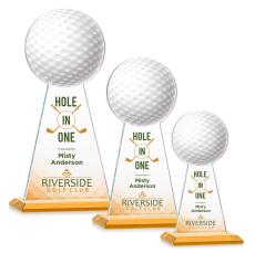 Edenwood Golf Full Color Amber Towers Crystal Trophy - Trophies