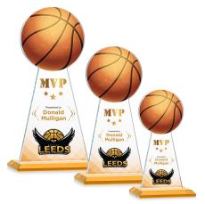 Edenwood Basketball Full Color Amber Towers Crystal Trophy - Trophies