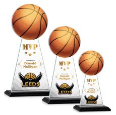 Edenwood Basketball Full Color Black Towers Crystal Trophy - Trophies