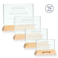 Paris Jade/Bamboo (Horiz) Rectangle Glass Trophy - Glass Trophies