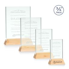 Paris Jade/Bamboo (Vert) Rectangle Glass Trophy - Eco-Friendly Trophies