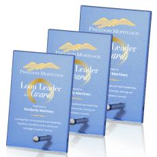 Nieves Blue Full Color Silver Rectangle Glass Trophy - Glass Trophies