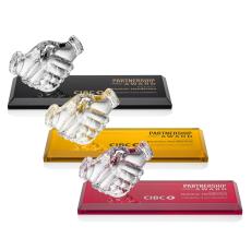 Hutchison Shaking Hands Unique Wood Trophy - Eco-Friendly Trophies