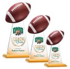 Edenwood Football Full Color Amber Towers Crystal Trophy - Crystal Trophies