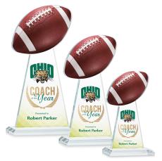 Edenwood Football Full Color Clear Towers Crystal Trophy - Crystal Trophies