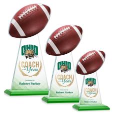 Edenwood Football Full Color Green Towers Crystal Trophy - Crystal Trophies