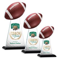 Edenwood Football Full Color Black Towers Crystal Trophy - Crystal Trophies