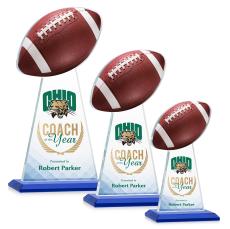 Edenwood Football Full Color Blue Towers Crystal Trophy - Crystal Trophies