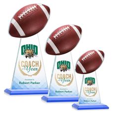 Edenwood Football Full Color Sky Blue Towers Crystal Trophy - Crystal Trophies