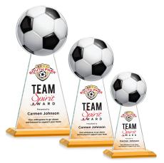 Edenwood Soccer Full Color Amber Towers Crystal Trophy - Crystal Trophies