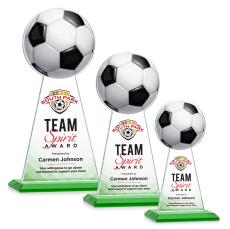 Edenwood Soccer Full Color Green Towers Crystal Trophy - Crystal Trophies