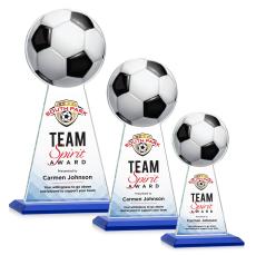 Edenwood Soccer Full Color Blue Towers Crystal Trophy - Crystal Trophies