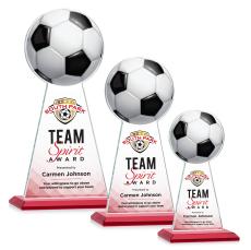 Edenwood Soccer Full Color Red Unique Crystal Trophy - Custom Trophies
