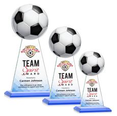 Edenwood Soccer Full Color Sky Blue Towers Crystal Trophy - Trophies